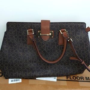 Calvin Klein Satchel Bag in Signature CK Leather